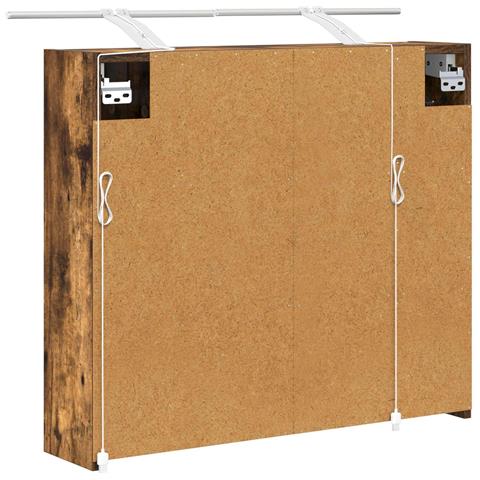 Mobiletto per specchio da bagno Rovere fumé 73,5 x 16 x 62,5 cm - Foto 9