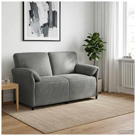 Divano a 2 Posti Grigio Scuro 158 x 83 x 95 cm Velluto - Foto 2