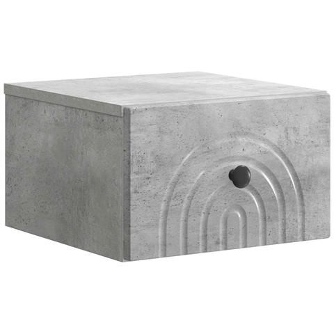 Mobiletto da notte a muro Grigio Cemento 33 x 34,5 x 20 cm - Foto 1