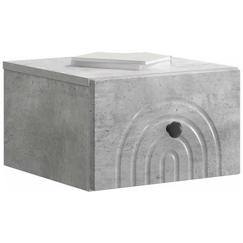 Mobiletto da notte a muro Grigio Cemento 33 x 34,5 x 20 cm - Foto 2