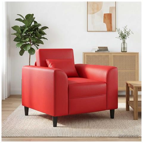 Poltrona Rosso Similpelle - Foto 2