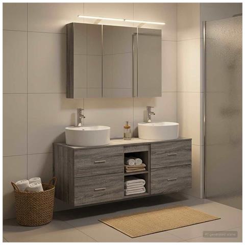 Set di mobili per il bagno 4 pcs Sonoma grigio - Foto 2