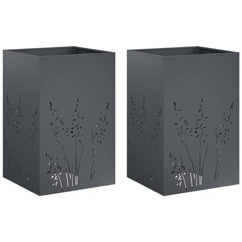 Vaso da giardino 2 pz Antracite 50 x 50 x 75 cm - Foto 1