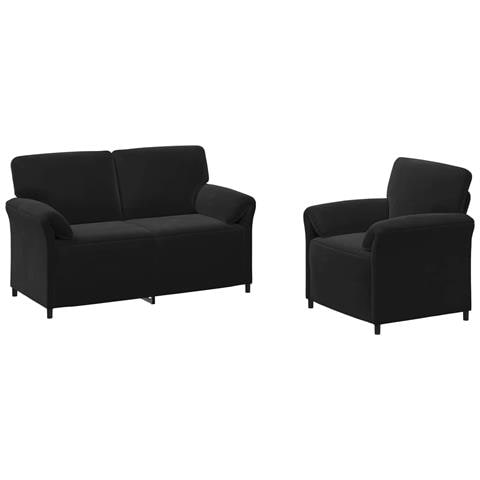 Set di divani 2 pz Nero Velluto - Foto 1