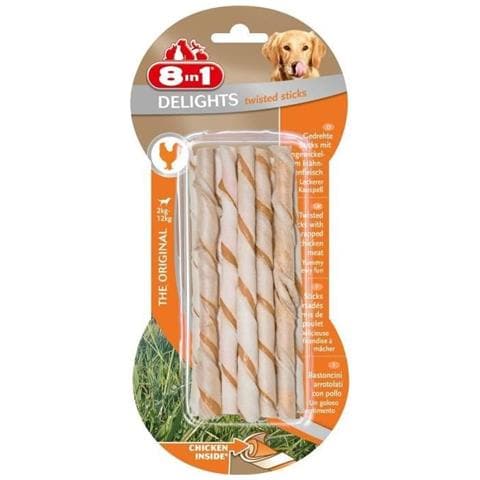 Bastoncini Intrecciati per Cani Gusto Pollo 55 gr da 10 Pezzi - Foto 2
