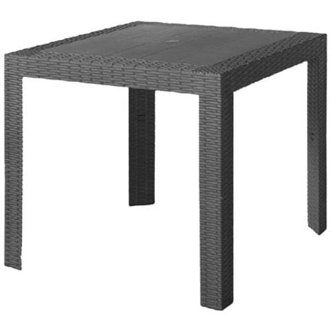 Tavolo Saturno Simil Rattan Antracite 80x80cm - Foto 1