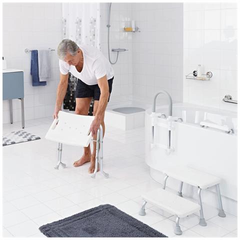 Sgabello da Bagno Pieghevole 110 kg Bianco A0050301 - Foto 2