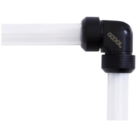 Eiszapfen 13mm Hardtube Compression Fitting 90° L-connector For Plexi- Brass Tubes (rigid Or Hard Tubes) - Knurled - Deep Black - Foto 2