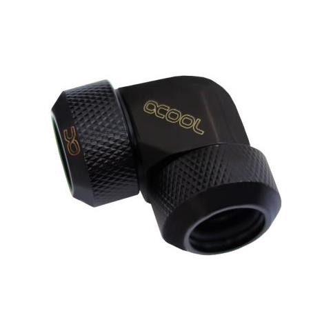 Eiszapfen 13mm Hardtube Compression Fitting 90° L-connector For Plexi- Brass Tubes (rigid Or Hard Tubes) - Knurled - Deep Black - Foto 7