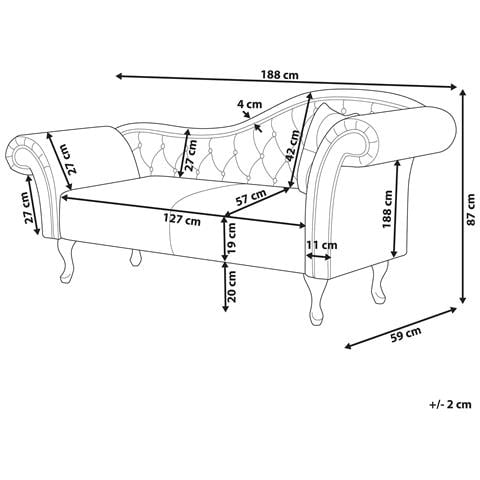 Chaise Longue Per Lato Destro In Velluto Grigio Lattes - Foto 23