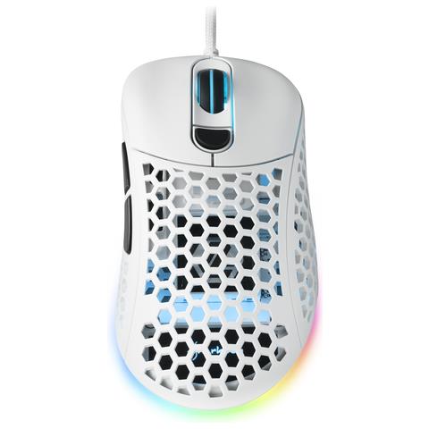 Mouse Gaming Light2-200, Black, 16000 Dpi Max, Rgb, 6 Tasti, Usb 1.8mt, Bianco - Foto 1