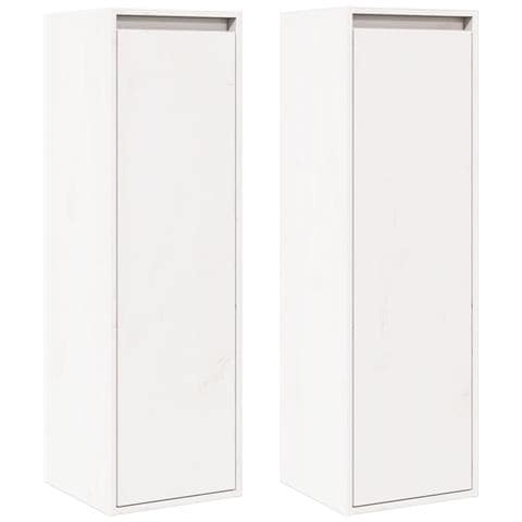 Pensili Bianchi 2 Pz 30x30x100 Cm In Legno Massello Di Pino - Foto 1
