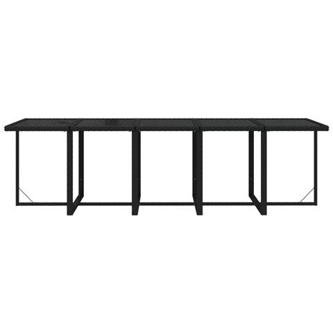 Set Da Pranzo Per Giardino 15 Pz Con Cuscini In Polyrattan Nero - Foto 8