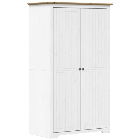 Armadio BODO 99x53,5x173 cm Legno Massello Pino Bianco Marrone - Foto 1