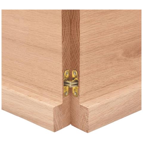 Piano Bagno Marrone 140x40x (2-4) cm Legno Massello Trattato - Foto 2