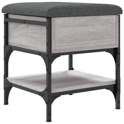 Panca Porta Scarpe Grigio Sonoma 42x42x45 Cm Legno Multistrato - Foto 2