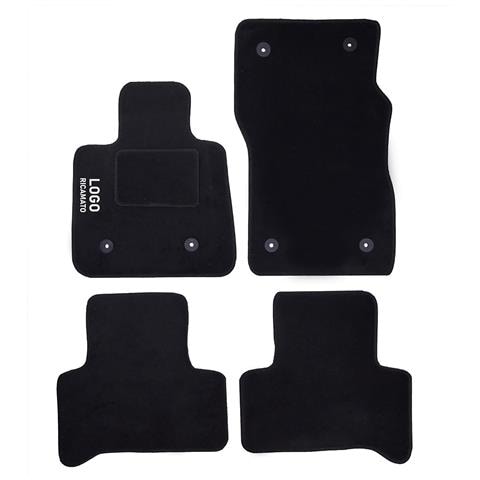 Tappetini Auto Compatibili Per Stelvio | Tappeti Sagomati | In Moquette Nera | Logo Ricamato Battitacco E 6 Clip Di Fissaggio | Accessori Interni - Foto 1