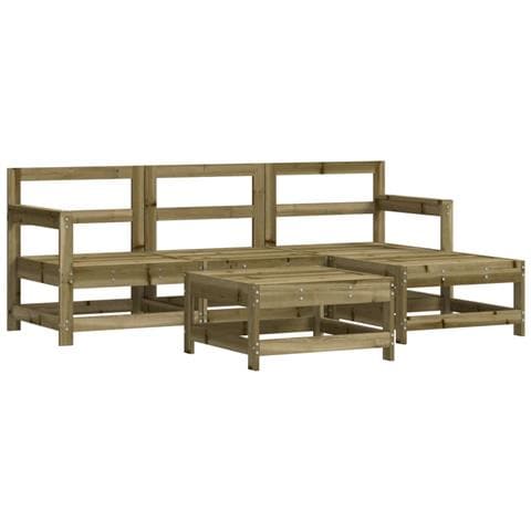 Set Salotto Da Giardino 5 Pz In Legno Impregnato Di Pino - Foto 2