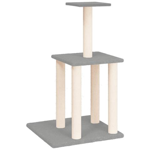 Albero Per Gatti Con Tiragraffi In Sisal Grigio Chiaro 85,5 Cm - Foto 1