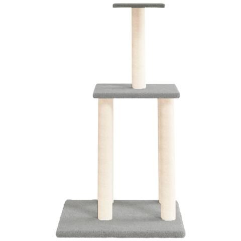 Albero Per Gatti Con Tiragraffi In Sisal Grigio Chiaro 85,5 Cm - Foto 2