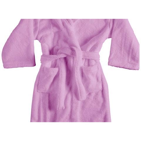 Accappatoio Con Cappuccio In Morbida Spugna Mod. Sophie Tinta Unita Vari Colori Xl Lilla - Foto 2