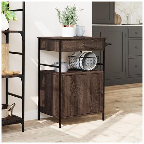 Carrello Cucina Rovere Marrone 56x43x89,5 Cm Legno Multistrato - Foto 3