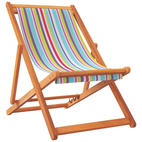 Sedie Da Spiaggia Pieghevoli 2 Pz In Tessuto Multicolore - Foto 3