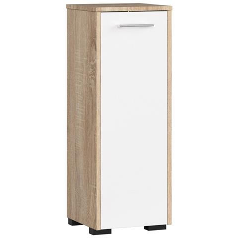 Mobile da Bagno FIN, 1 anta, 30x30x82 cm, Colore Sonoma Quercia e Bianco - Foto 1
