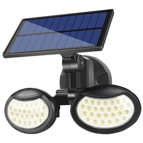 Faro Pannello Solare Ricaricabile Faretto 56 Led Sensore Rileva Movimento - Foto 1