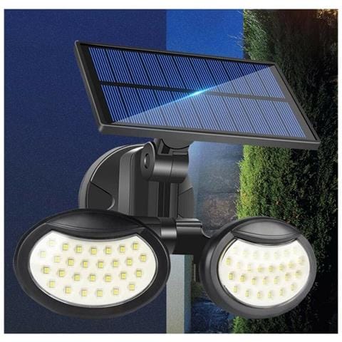 Faro Pannello Solare Ricaricabile Faretto 56 Led Sensore Rileva Movimento - Foto 2