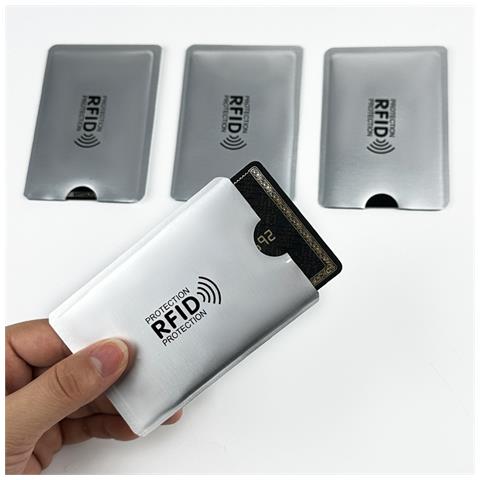 Porta Carte Con Blocco Rfid, Confezione Da 10 Silver - Foto 4