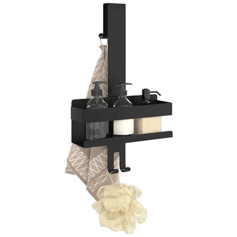 Mensola Doccia Pensile Nero Opaco Acciaio Inox 304 Spazzolato - Foto 3