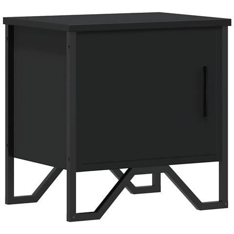 Comodino Nero 40x30x40 Cm In Legno Multistrato - Foto 2