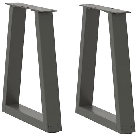 Gambe Tavolo Pranzo A V 2 Pz Antracite 28x(42-43,3)cm Acciaio - Foto 1