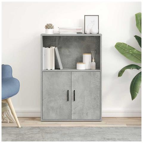 Libreria Grigio Cemento 60x24x85 Cm In Legno Multistrato - Foto 3