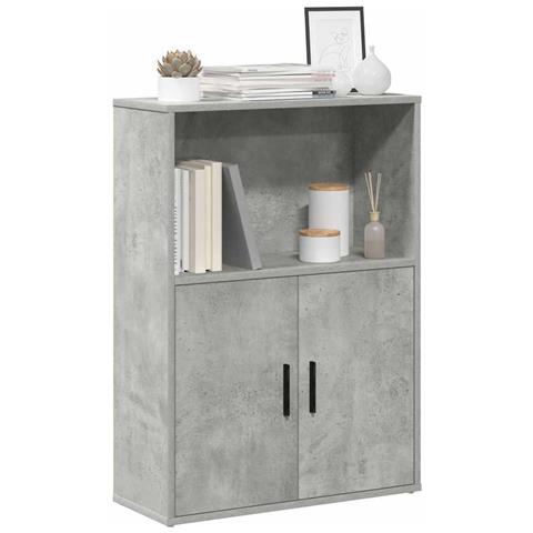 Libreria Grigio Cemento 60x24x85 Cm In Legno Multistrato - Foto 1