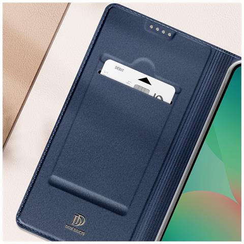 Custodia Samsung A26 Satinata Con Porta-carte E Supporto Video, Blu Notte - Foto 5