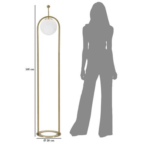 Lampada Da Terra Mf206 - Bianco - Metallo - 28x28x168 Cm - Foto 6