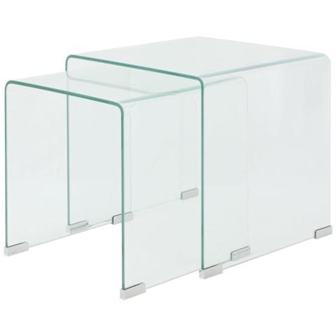 Set Da Tavolo Ad Incastro A 2 Pz In Vetro Temprato Trasparente - Foto 2