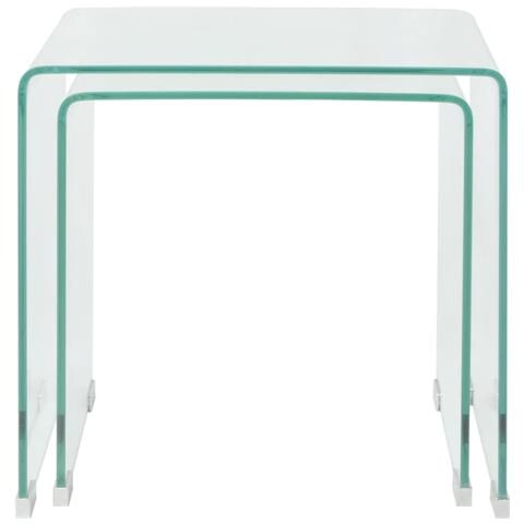 Set Da Tavolo Ad Incastro A 2 Pz In Vetro Temprato Trasparente - Foto 1