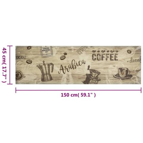 Lusso Casadino -  Tappeto Da Cucina Lavabile Marrone Caffè 45x150 Cm In Velluto - Foto 5