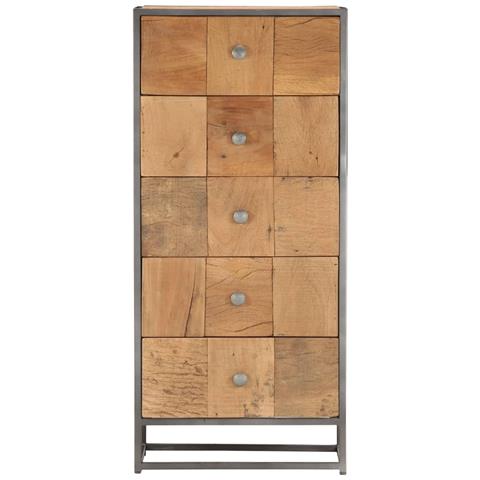 Lusso Casadino - Cassettiera 45x30x100 Cm In Legno Massello Di Recupero - Foto 1