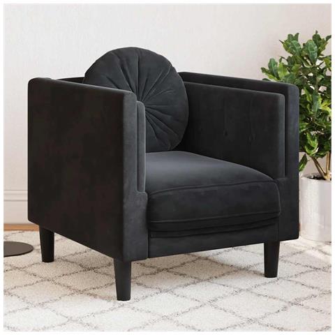 Lusso Casadino -  Poltrona Con Cuscino Nero In Velluto - Foto 8