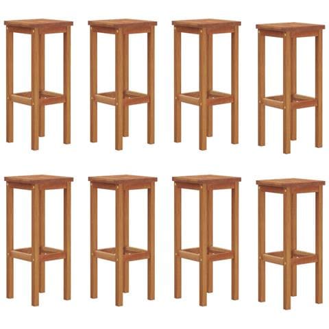 Sgabelli Da Bar 8 Pz In Legno Massello Di Acacia - Foto 1