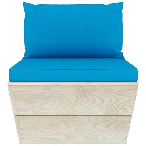 Divano Centrale Da Giardino Su Pallet E Cuscini Legno Di Abete - Foto 2