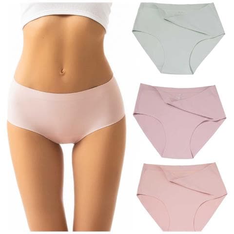 Slip Bikini A Vita Alta Se Pink + White 4xl - Foto 1
