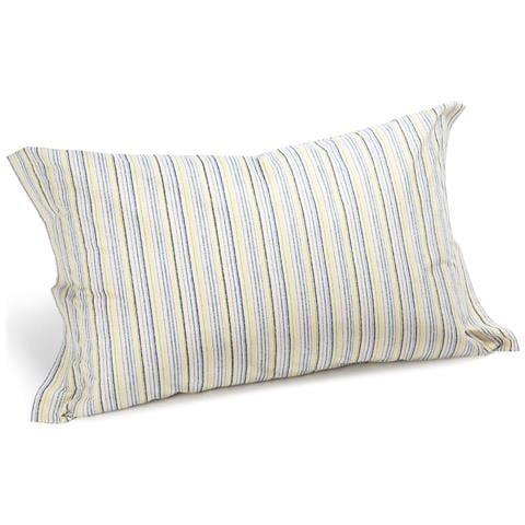 Coppia Federe Riga In Cotone Colore Blu Misura Standard - Foto 2