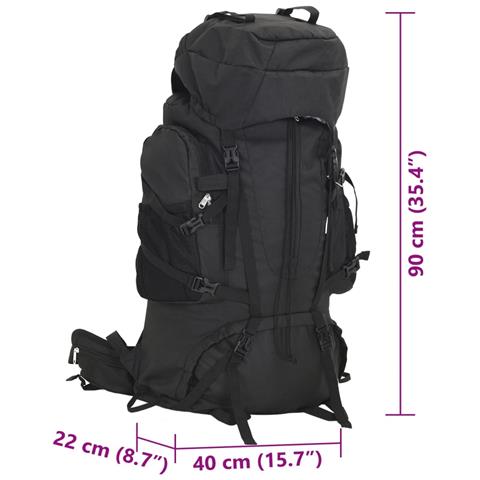 Zaino da Trekking Nero 100 L in Tessuto Oxford - Foto 8