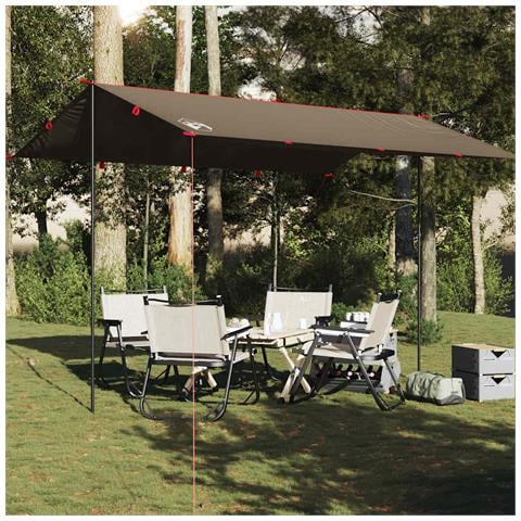 Telone da Campeggio Marrone 406x306 cm Impermeabile - Foto 1