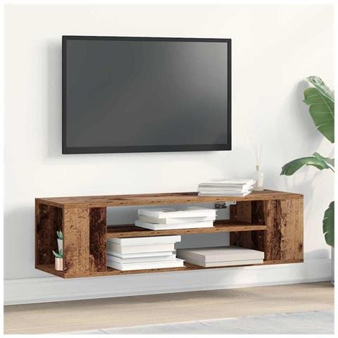 Armadio TV da muro  in legno vecchio 100x30x26,5 cm in legno ingegnerizzato - Foto 2